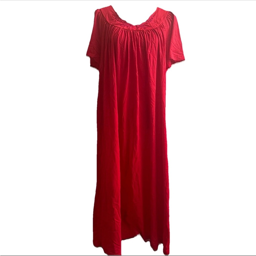 Vintage Shadowline Nightgown Womens Size 3X Red